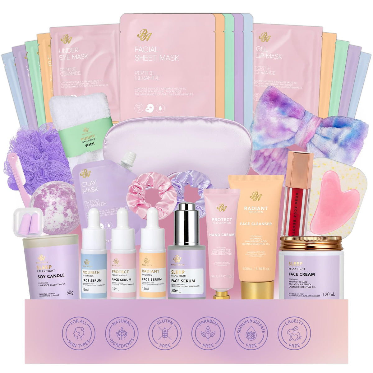 Gifts for Women & Men, 30Pcs Birthday Gift for Women, Face Skin Care Set