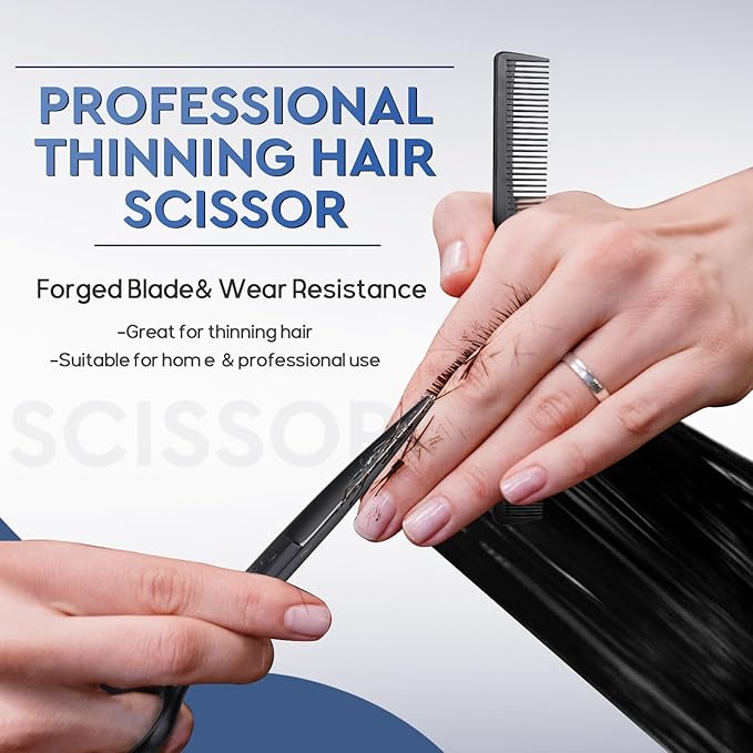 JASON Hair Cutting Scissors Set - Professional 10 PCS Haircut Shears Kit 6"