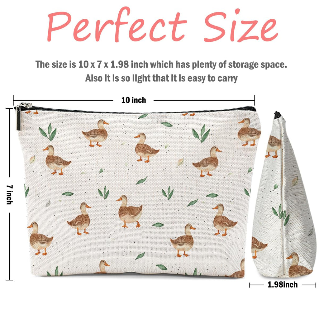 Duck Gifts for Duck Lovers, Makeup Bag Cosmetic Bag Travel Pouch, Animal Lovers Gifts for Women Girls Daughter Sisters Coworker Best Friend Friendship Graduation Birthday