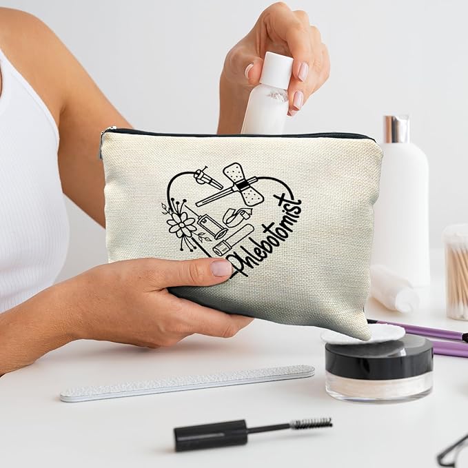 RYYCDOI Phlebotomy Gifts for Women, Phlebotomist Nurse Makeup Bag, Phlebotomist gifts Supplies Cosmetic Bags Makeup Pouch