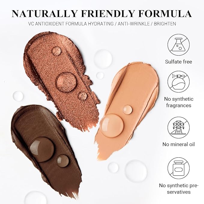 LUXAZA PRO Coral Island Eyeshadow Stick 3PCS Makeup Set, Metallic Shimmer Matte Cream Eye Shadow Eyeliner Brightener Pencil Crayon - J2 Coral Island