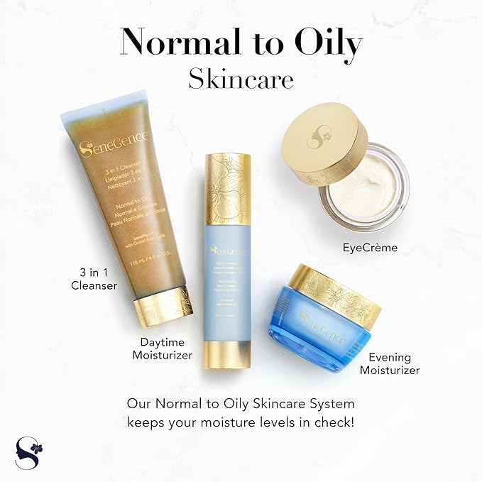 SeneGence DayTime Moisturizer for Normal to Oily Skin, 1.66 Fl Oz, Lightweight Daily Hydration with Anti-Aging Benefits to Control Shine, Reduce Fine Lines and Wrinkles, Dermatologist Tested