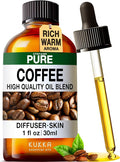 100% Pure Coffee Oil - 1 Fl Oz Coffee Essential Oil for Hair, Skin, Diffuser, Aromatherapy & DIY Soap Making Scent