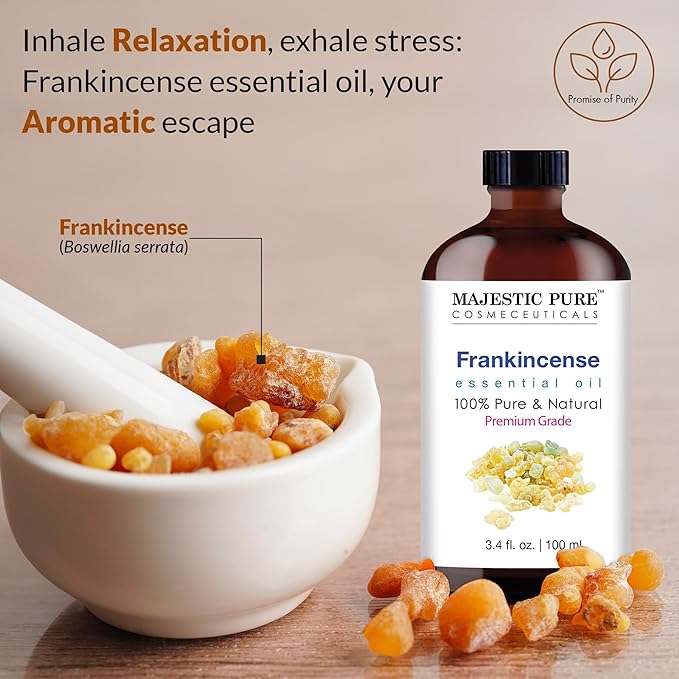 Majestic Pure Frankincense Essential Oil for Diffuser - 3.4 Fl Oz
