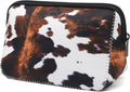AJLTPA Waterproof Neoprene Cosmetic Bag, Cowhide Print