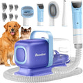 Buenkee Dog Grooming Vacuum Kit, 15000Pa Clipper, Shedding Brush, 2L, Blue
