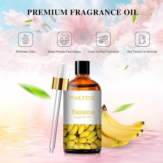 PHATOIL Banana Fragrance Oil for Diffuser Aromatherapy 3.38FL.OZ