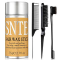 Slick Back Hair Brush & Hair Wax Stick Set - Frizz Control & Flyaway Smoothing - Sleek Ponytails, Buns, Edges - Styling Cream/Gel/Balm/Pomade Stick for Women - Styling Accessories for Girls & Kids