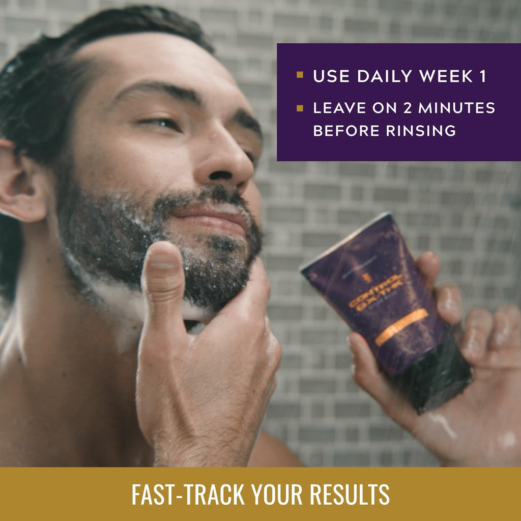 JUST FOR MEN Control GX + THK Thickening Beard Wash, Gray Reducing, 4 Fl Oz