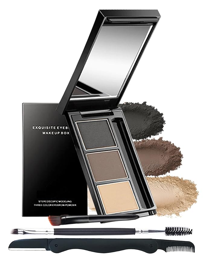 Eyebrow Powder Kit, Eye brow Tinting Powder Kit with Razor for Women-Set 03