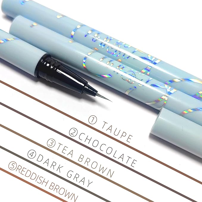 Lea ll U Ultra-fine Eyebrow Pen, Waterproof Lift & Snatch Liquid Eyebrow Pen, 5 Colors, Dark Brown, Long Lasting Smooth Soft Eye Brow Pen, Brown Eyeliner, Natural Eyebrow Tint Pen (5-Reddish Brown)