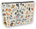Girlly Dog Mom Makeup Bag Gift: Cosmetic & Toiletry Pouch Just A Girl Who Loves Dogs For Daughters, Sisters, Friends,Teen Girls & Women.Ideal Gift For Travel, Birthdays, & Christmas.