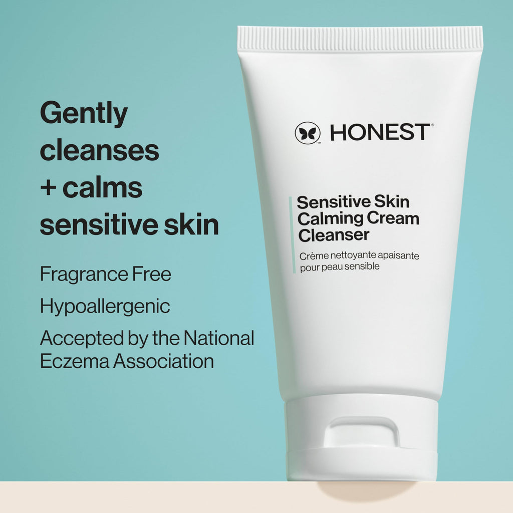 Honest Beauty Sensitive Skin Calming Cream Cleanser, Unscented, 4 fl oz