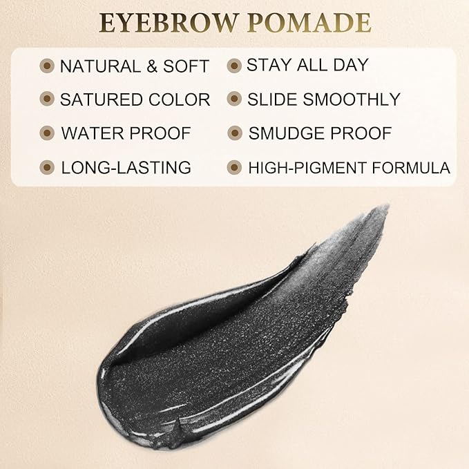 LAVONE Eyebrow Makeup Kit, Waterproof Brow Pencil,Pomade,Eyeliner-Ash Black