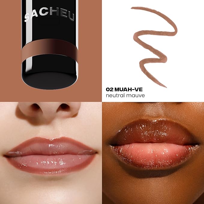 Sacheu Lip Liner STAY-N Peel Off Lip Stain Set, Core Bundle, 3-Pack