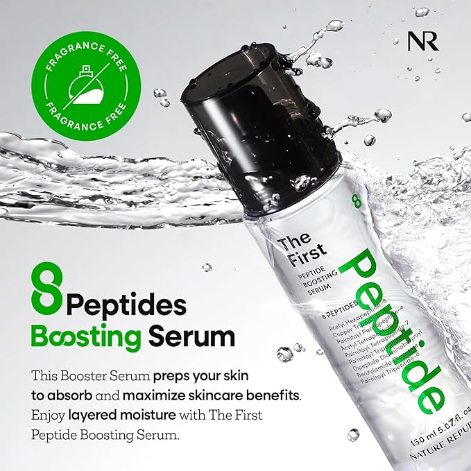 Nature Republic The First Peptide Boosting Serum | Niacinamide, Adenosine, Hydrating & Firming Facial Serum, for Fine Lines & Pores, Korean Skincare, 150ml / 5.07 fl oz