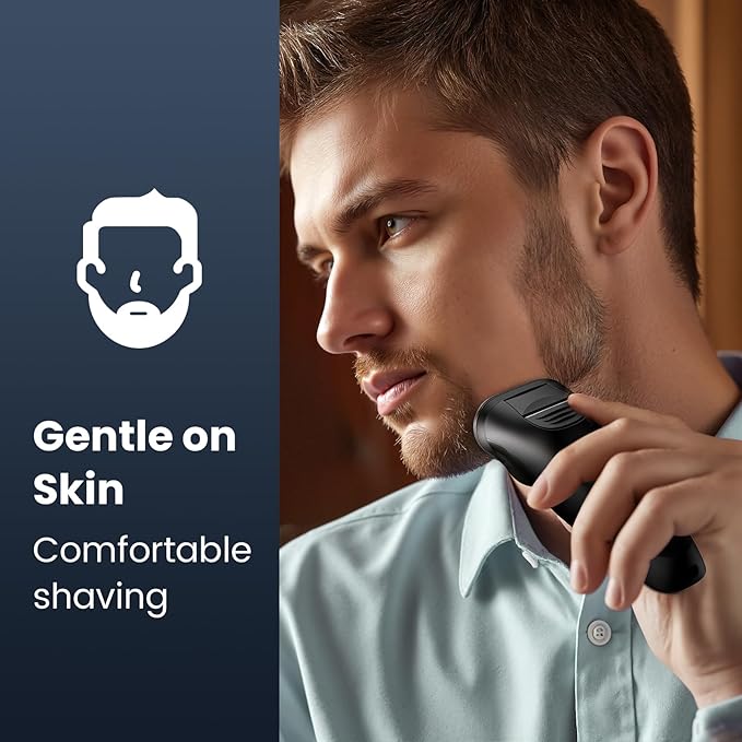 Cordless Electric Razor for Men: IPX7 Waterproof Rotary Shaver - 4D Flex Precision Blades with Pop Up Trimmer