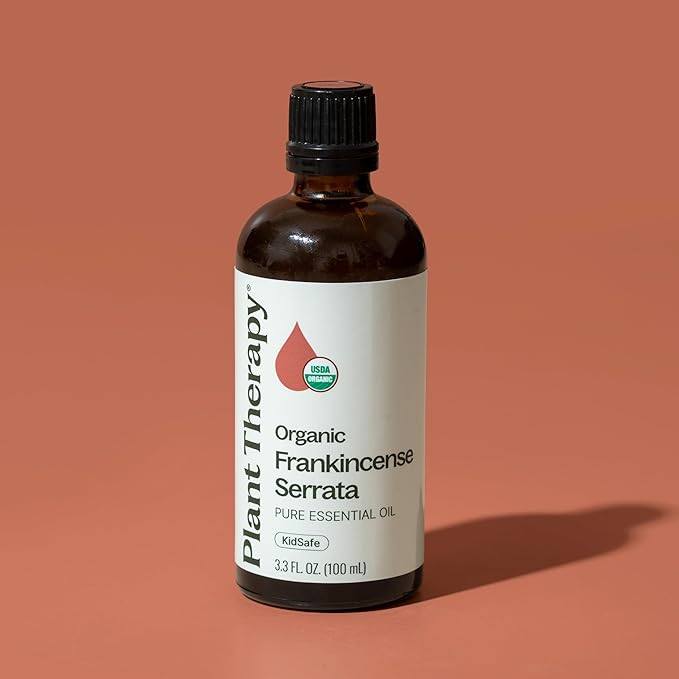 Plant Therapy Organic Frankincense Serrata Essential Oil, 100 mL (3.3 oz), USDA Certified Organic, 100% Pure and Undiluted, Great for Aromatherapy and DIY Skin Care