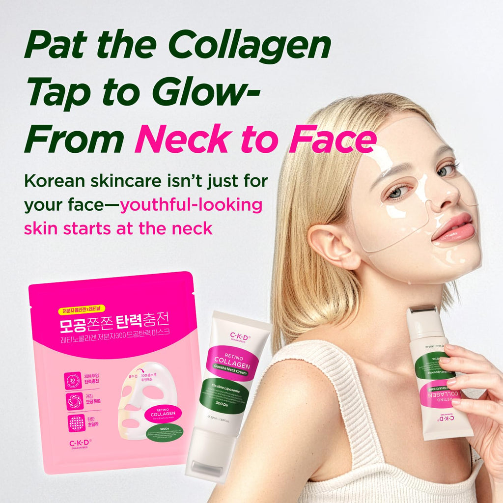 CKD Retinal Collagen Gua Sha Neck Cream, Cooling Massage Head