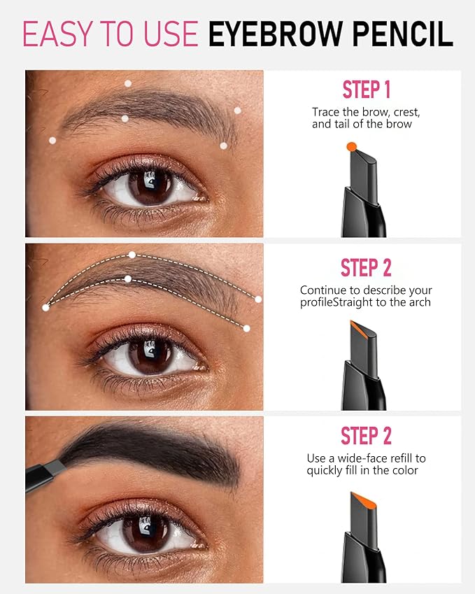 Yfulfill Black Eyebrow Pencils for Black Hair, Fuller Defined Brows