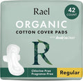 Rael Organic Cotton Cover Sanitary Pads for Women Moderate (Regular, 42 Ct)