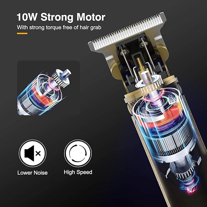 Hair Clippers for Mens Zero Gapped Cordless Hair Trimmer T-Blade Trimmer Professional Haircut & Grooming Kit Rechargeable Edgers Clippers Hair Trimmer Shaver Cutting Kit with LCD Display (Led-NS)