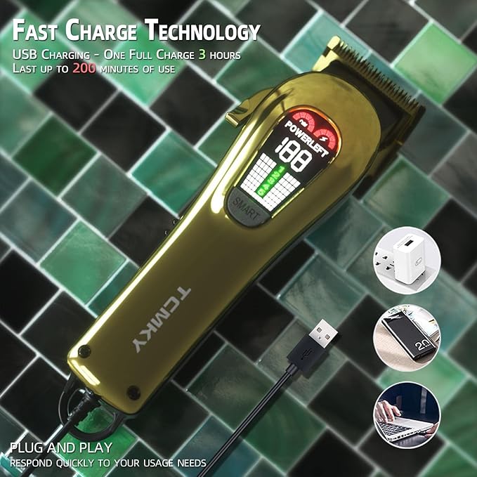TCMKY Hair Clippers for Men Barber Clippers Rechargeable Hair Trimmer Kit