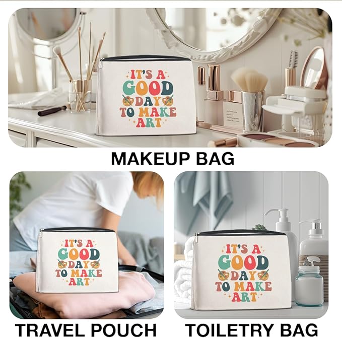 FYDHQSS Art Gifts Makeup Bag for Women Artists Teacher Arts Lover Painter