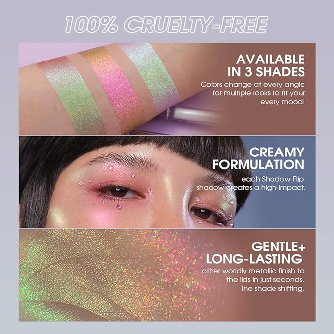 Jolilab 2Pcs Liquid Chameleon Eyeshadow Set, Holographic Multichrome Makeup