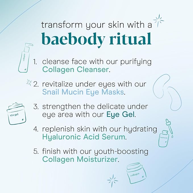 Baebody Advanced Snail Mucin Under Eye Masks, 6 Pairs