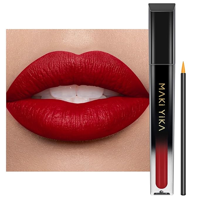 MAKI YIKA Red Lipstick Matte Liquid for Women Color Stay Long Lasting Lipsticks