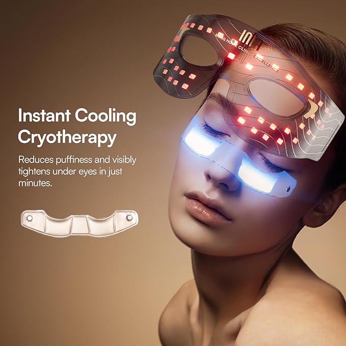 INIA Red Light Therapy Eye Mask for Precision Care, 850nm NIR, Cryotherapy