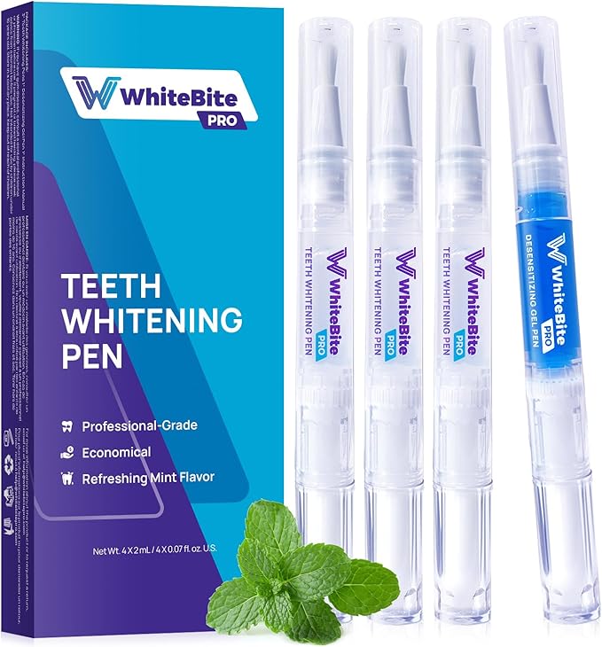 WhiteBite Pro Teeth Whitening Pens for Sensitive Teeth (4 Pens)