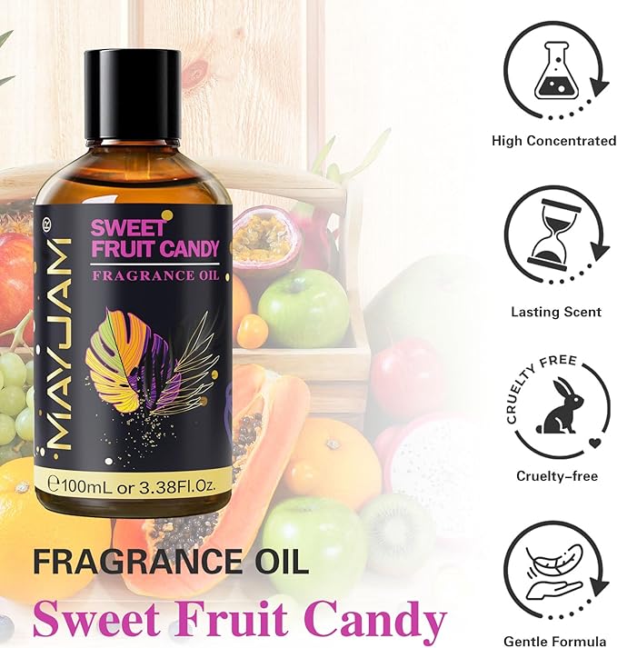 MAYJAM Sweet Fruit Candy Fragrance Oil for Diffusers, 100ML/3.38FL.OZ