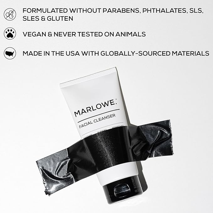 MARLOWE. Men's Skin Care Set, Facial Cleanser & Face Moisturizer Duo