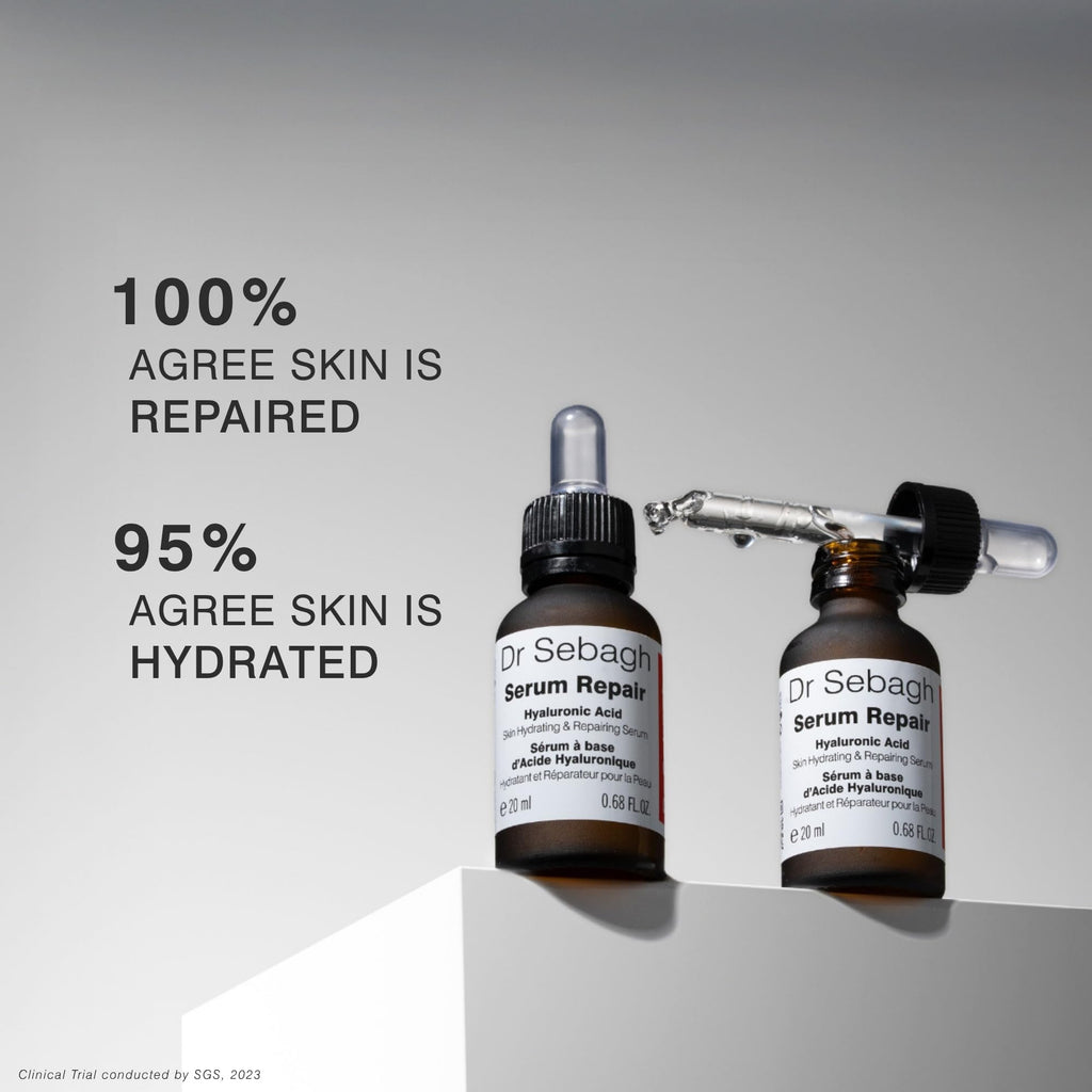 Dr Sebagh Serum Repair (0.68 fl oz) - Award-Winning Hyaluronic Acid Facial Hydrator - Anti Aging & Wrinkle - Skin Moisturizing & Repairing Formula - Collagen Boosting Youthful Glow For Women & Men