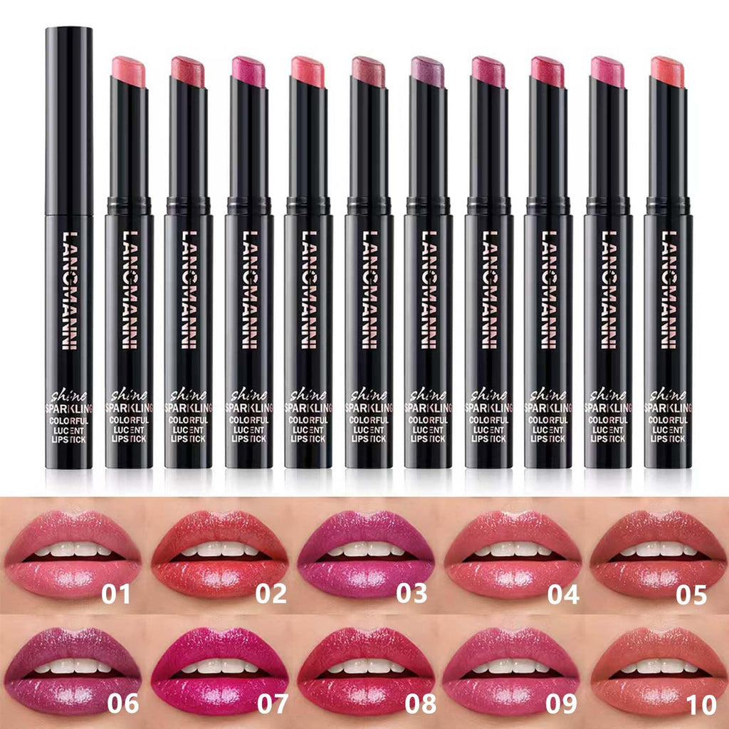 Nude Brown Lipstick For Women Matte Nude Glitter Shimmer Metallic Highly Pigmented Moisturizing Lip stick Hypoallergenic Waterproof Long Lasting Lipsticks Quick Makeup Lightweight Portable 10 #