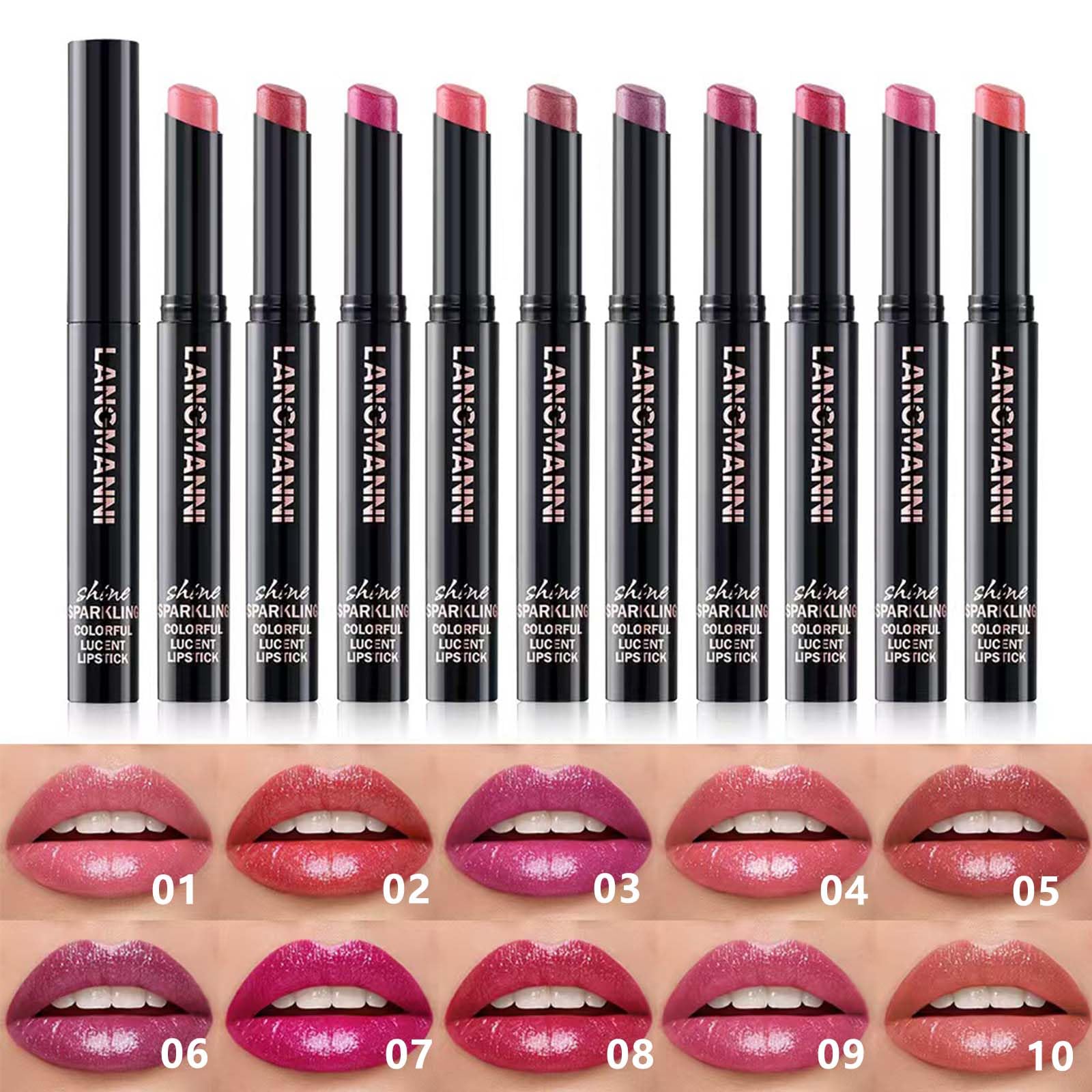 Nude Brown Lipstick For Women Matte Nude Glitter Shimmer Metallic Highly Pigmented Moisturizing Lip stick Hypoallergenic Waterproof Long Lasting Lipsticks Quick Makeup Lightweight Portable 10 #