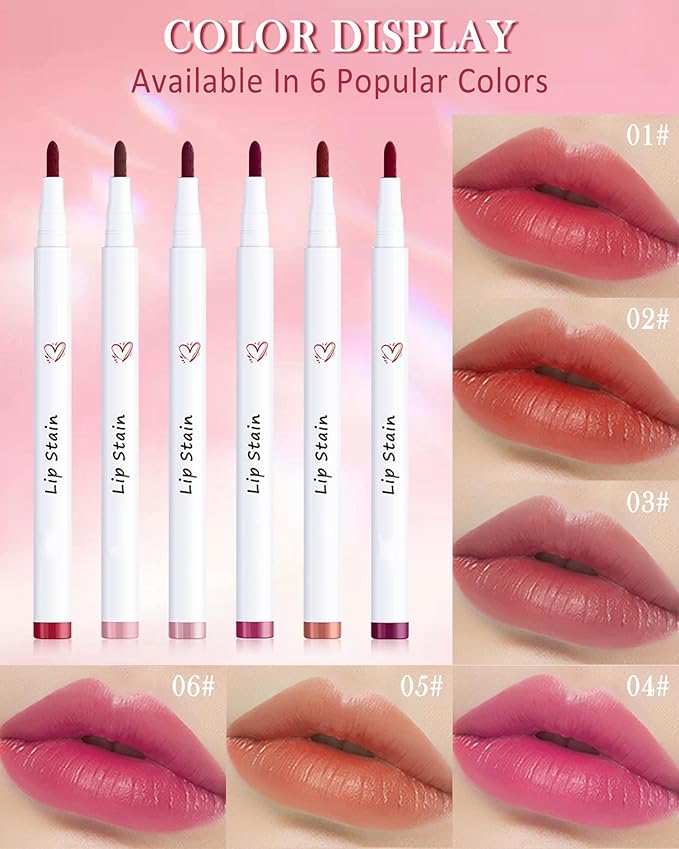 Lip Stain Liner Pen,3Pcs Lip Tint Stain Lip Tattoo Makeup Pencil Waterproof
