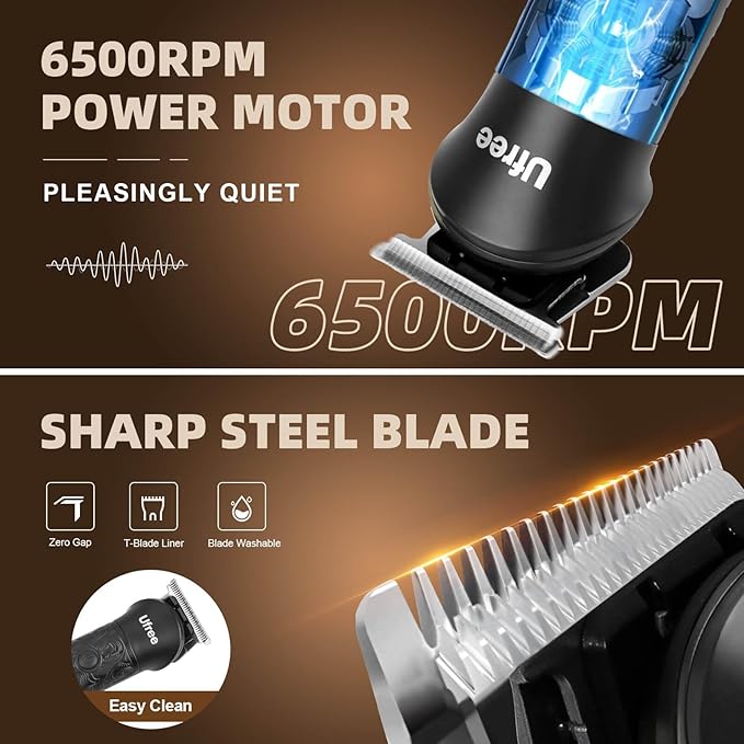Ufree 7-in-1 Beard Trimmer for Men, Electric Razor Shaver, Men Grooming Kit