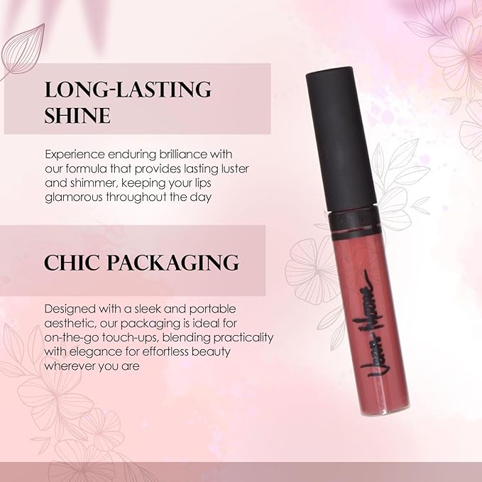 VERA MOORE COSMETICS AND SKIN CARE Lip Gloss, Moisturizing Lip Color with Shimmer for Long Lasting Shine, Lightweight Lip Stain, Girls Non-Sticky Lip Gloss with Aloe Vera, W/Vitamin C, E (Autumn)