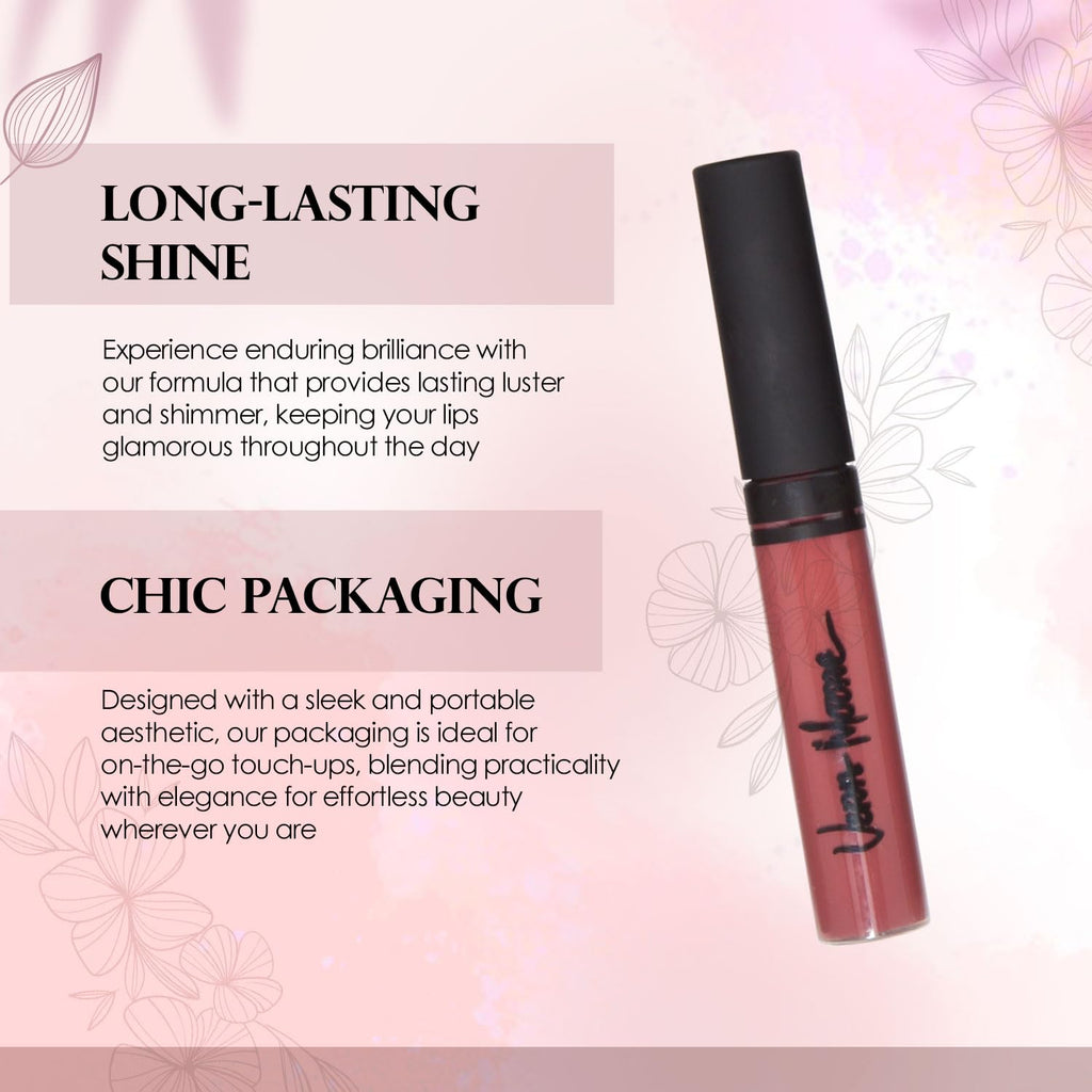 VERA MOORE COSMETICS AND SKIN CARE Lip Gloss, Moisturizing Lip Color with Shimmer for Long Lasting Shine, Lightweight Lip Stain, Girls Non-Sticky Lip Gloss with Aloe Vera, W/Vitamin C, E (Autumn)