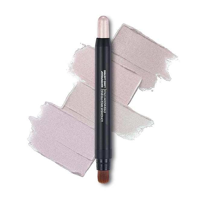 Melsintern Rose Pink Dual Ended Eyeshadow Stick 12 Colors Matte and Shimmer Waterproof Long Lasting Creamy Eyeshadow Pencil for Smokey Eye Natural Everyday Makeup