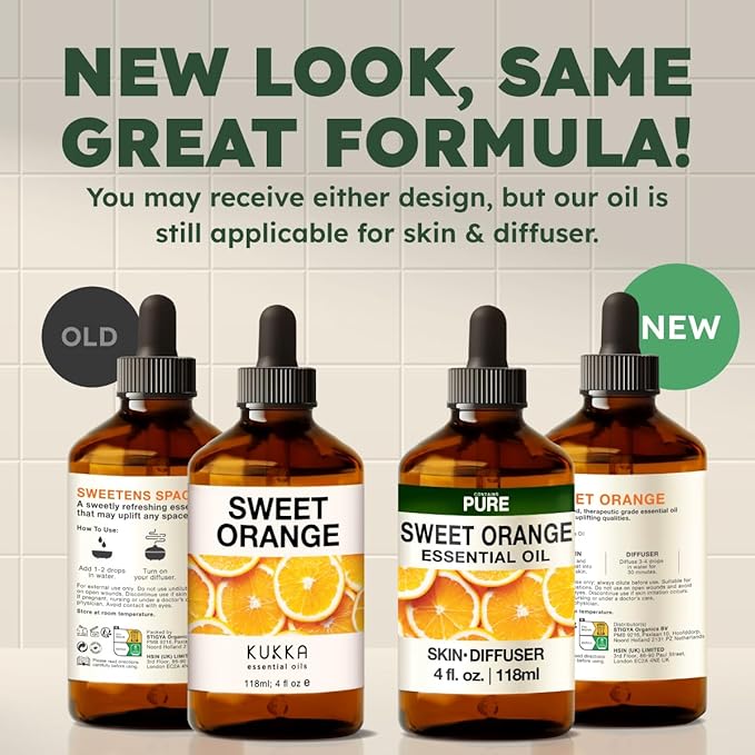 100% Pure Orange Oil - 4 Fl Oz Orange Essential Oil for Hair, Skin, Diffuser, Aromatherapy & DIY Soap Making Scent