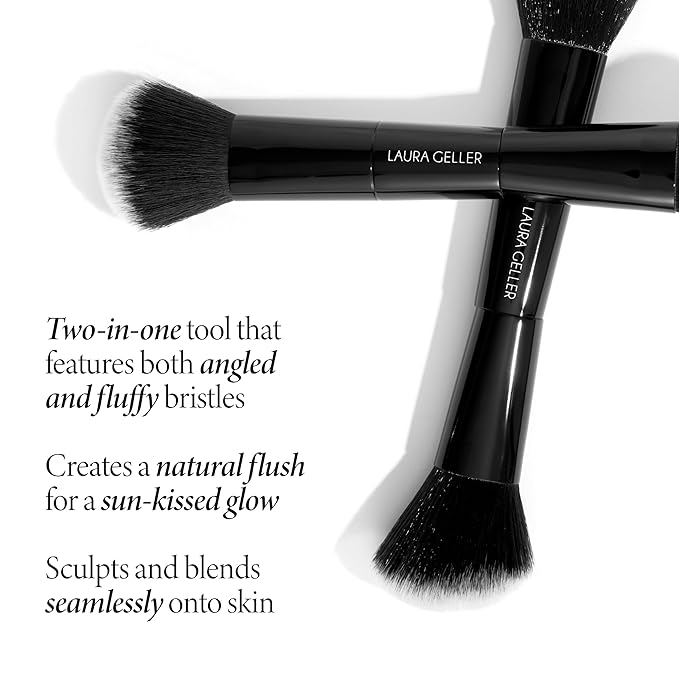 LAURA GELLER NEW YORK Cosmetic Professional Makeup Brushes - Cruelty-Free - 09 Dual-Ended Blush and Bronzer Brush