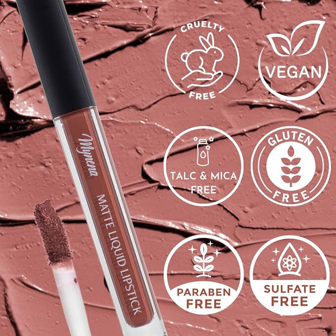 Mynena Hydrating Terracota Matte Liquid Lipstick Long Lasting - Zoe