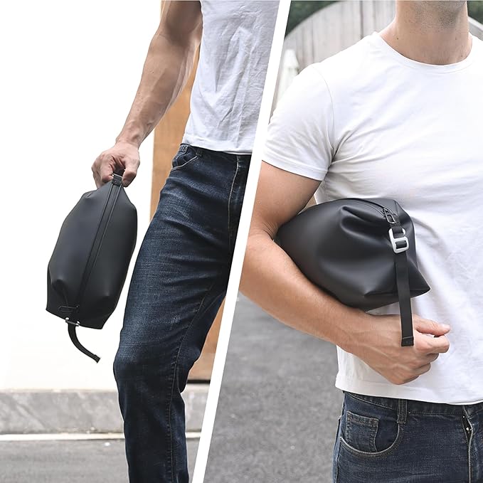 6"x 11" 6L Large Silicone Toiletry Bag,Waterproof Leakproof Foldable Travel Organizer,Dopp Kit Alternative for Men & Women,Black