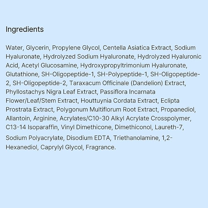 DERMA:D Korean Gel Moisturizer for Face – Lightweight Water Gel Cream with Hyaluronic Acid, EGF & Glutathione, Oil-Free Hydrating Moisturizer for Oily, Dry & Sensitive Skin, Non-Greasy, 3.38 fl oz