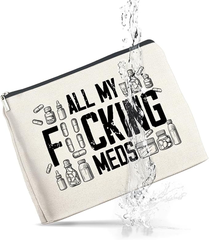 UPNEGE Funny Medicine Gifts Med Travel Makeup Bag for Women