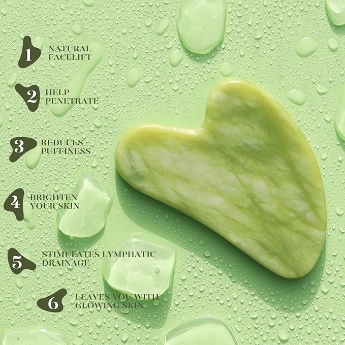 BAIMEI IcyMe Gua Sha & Jade Roller Set for Facial Sculpting and Relaxation